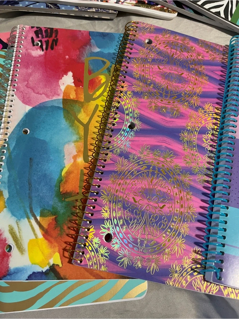 Colorful Spiral Notebooks Bundle 12 Total- Assorted Patterned Covers New